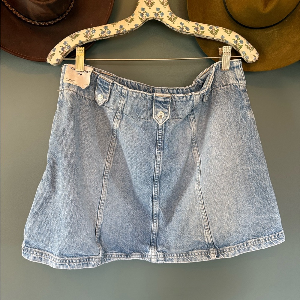 FREE PEOPLE We The Free Runaway Denim mini Skirt sz 32 - Picture 5 of 9